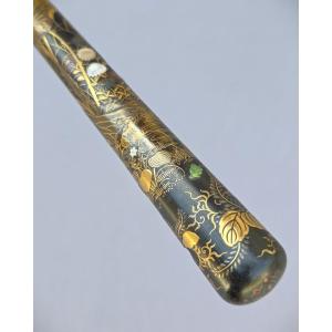 Japanese Walking Stick In Maki-e, Takamaki-e, And Shibayama Lacquer, Meiji Period