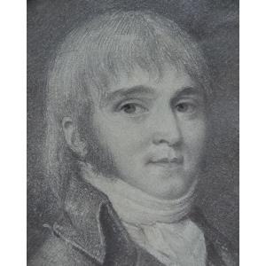 Miniature Portrait Of A Man, Pencil On Paper, Late 18th Century / 1800
