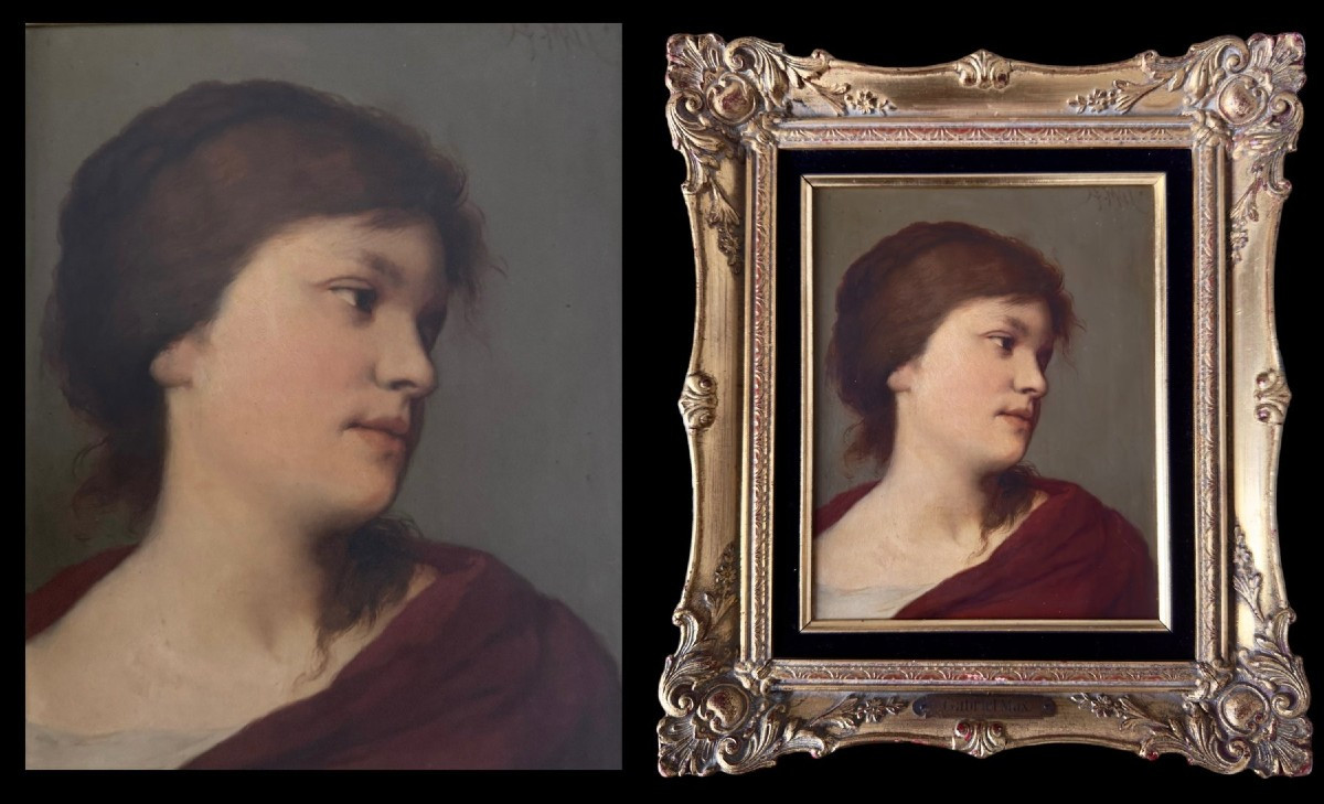 Portrait d'une jeune femme par Gabriel Cornelius Ritter Von Max (1840-1915)-photo-3