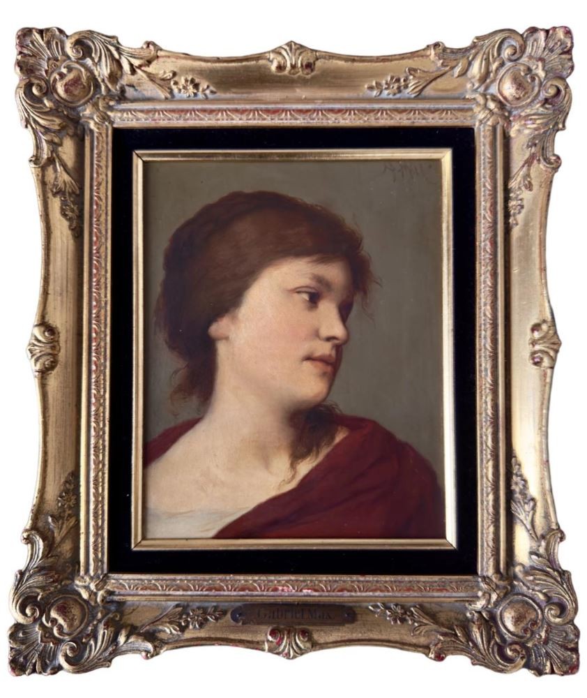 Portrait d'une jeune femme par Gabriel Cornelius Ritter Von Max (1840-1915)
