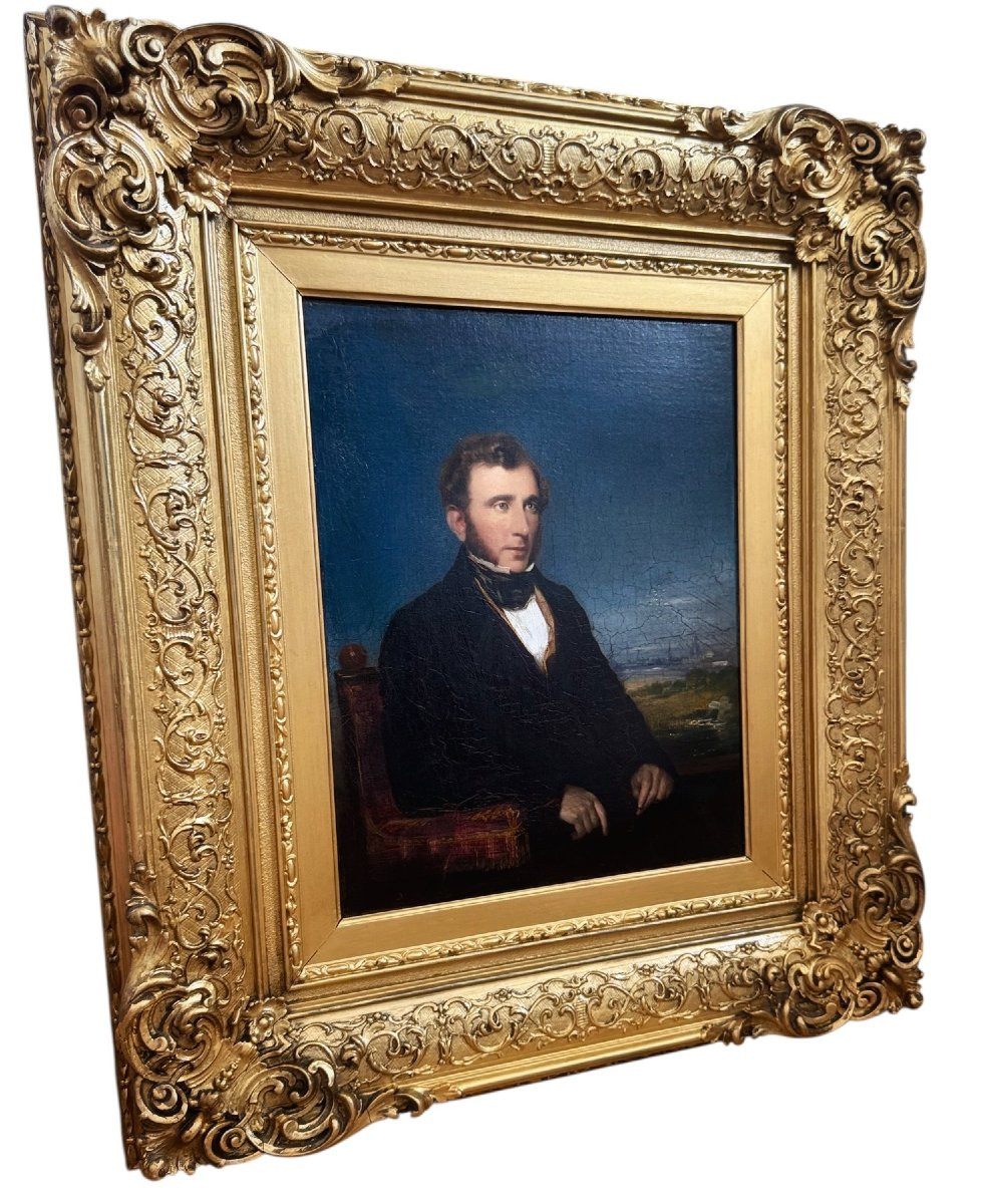  A Half-length British School Portrait Of A Gentleman, Circle Of George Chinnery (1774–1852)-photo-3