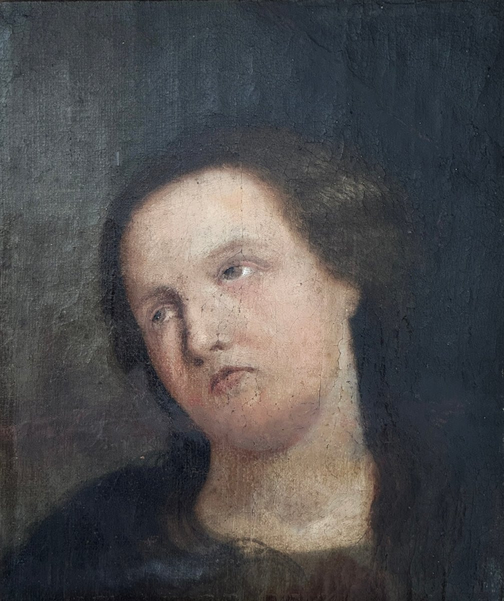 Head And Shoulders Portrait Of The Penitent Mary Magdelene, Circle Of Guido Reni (1575-1600)-photo-2