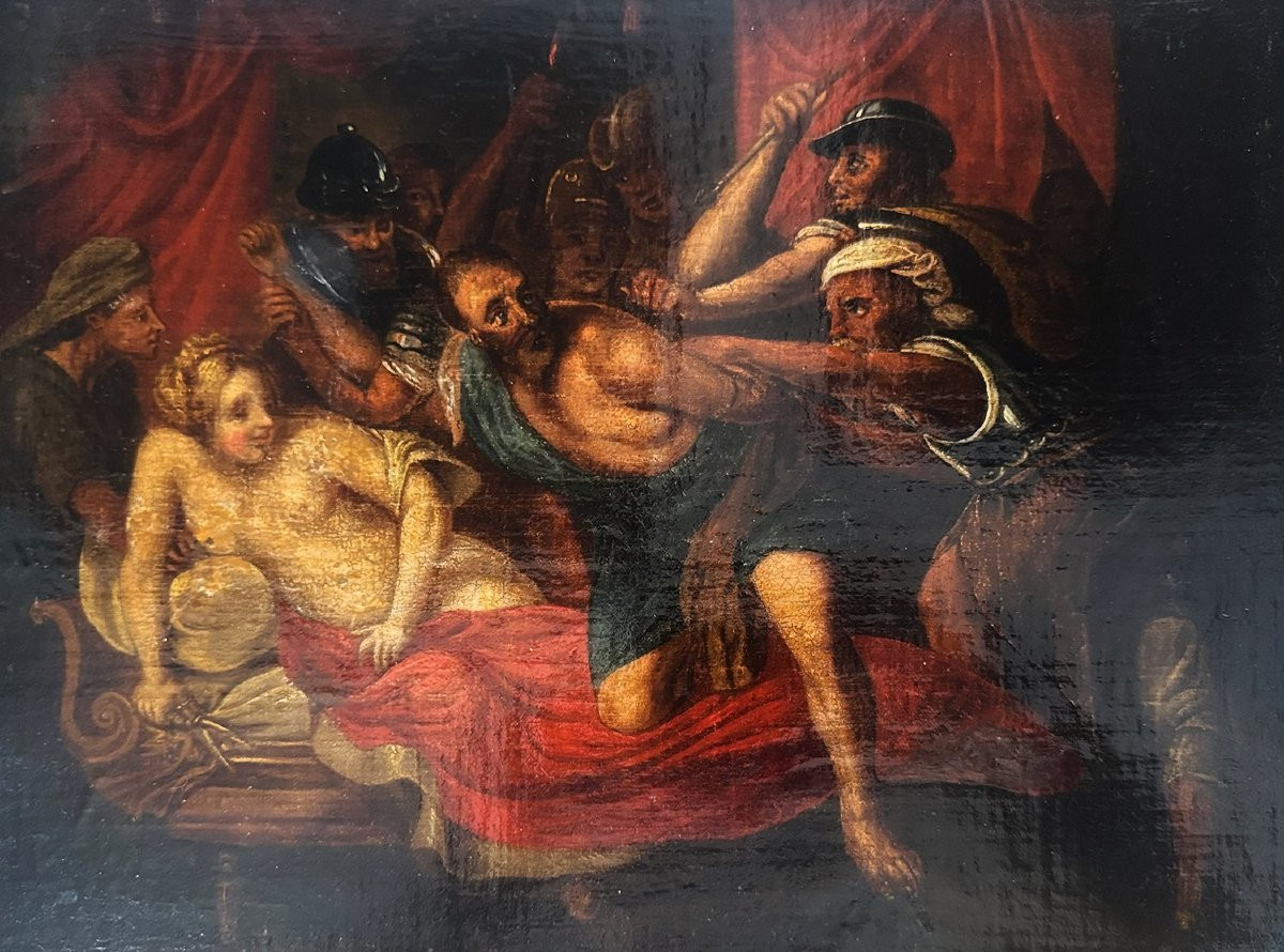 The Capture Of Samson - Italian School (xvii), Follower Of Pietro D’asaro (1579-1647)-photo-2