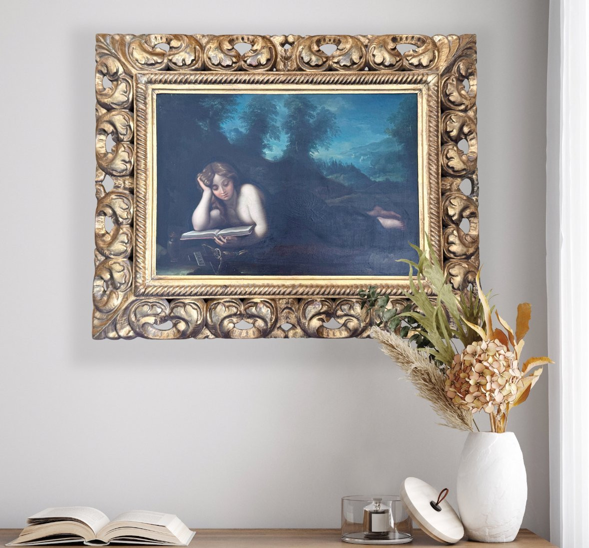 Saint Mary Magdalen Reading (reclining Magdalen), After Antonio Allegri Correggio (1489-1534)-photo-2
