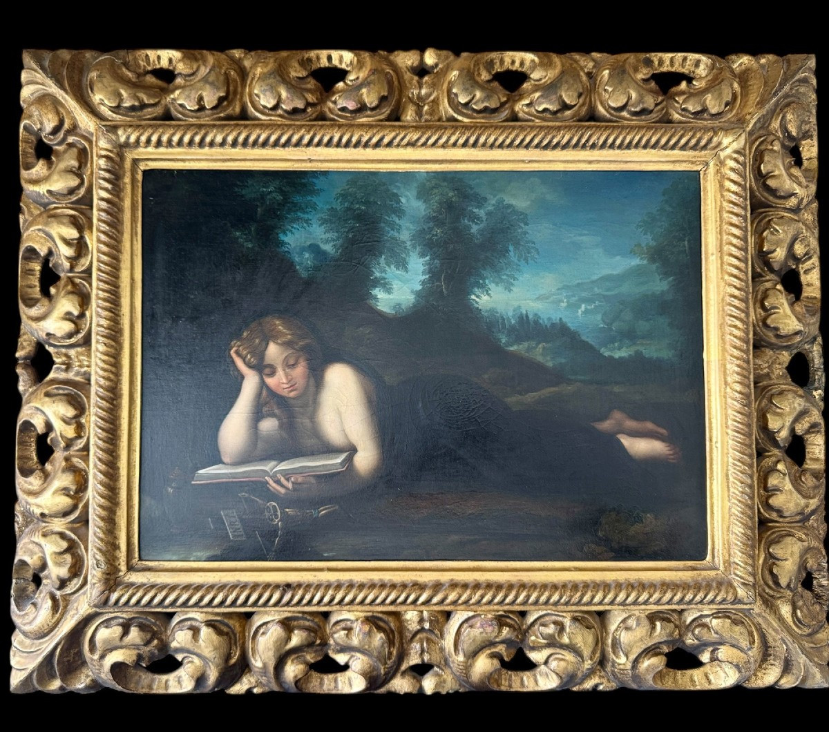Saint Mary Magdalen Reading (reclining Magdalen), After Antonio Allegri Correggio (1489-1534)