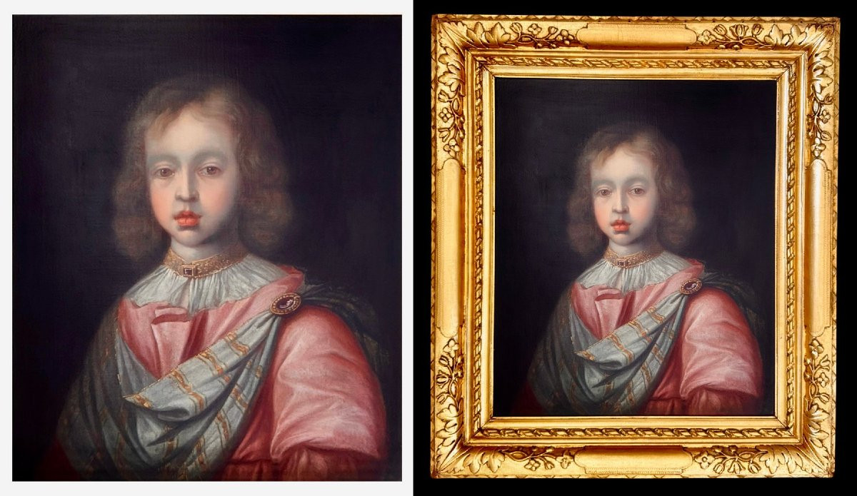 Portrait en buste d'un jeune garçon, cercle de Jacob Huysmans (1630-1696)-photo-3