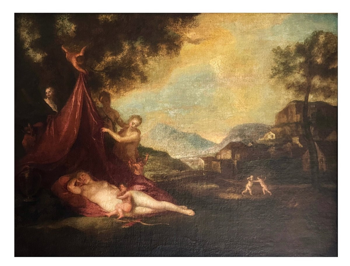 Vénus endormie, avec des satyres et des amours, disciple de Francesco Albani (1578-1660)-photo-2