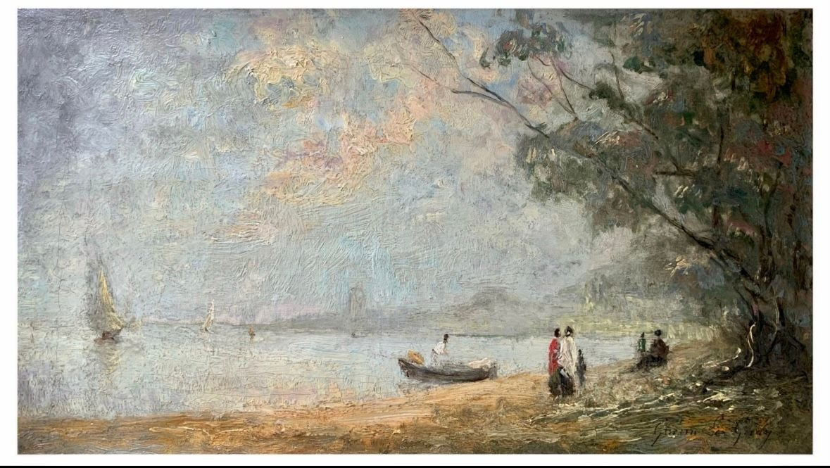 Figures au bord de la mer, André Guérin Le Guay (1872-1945)-photo-2