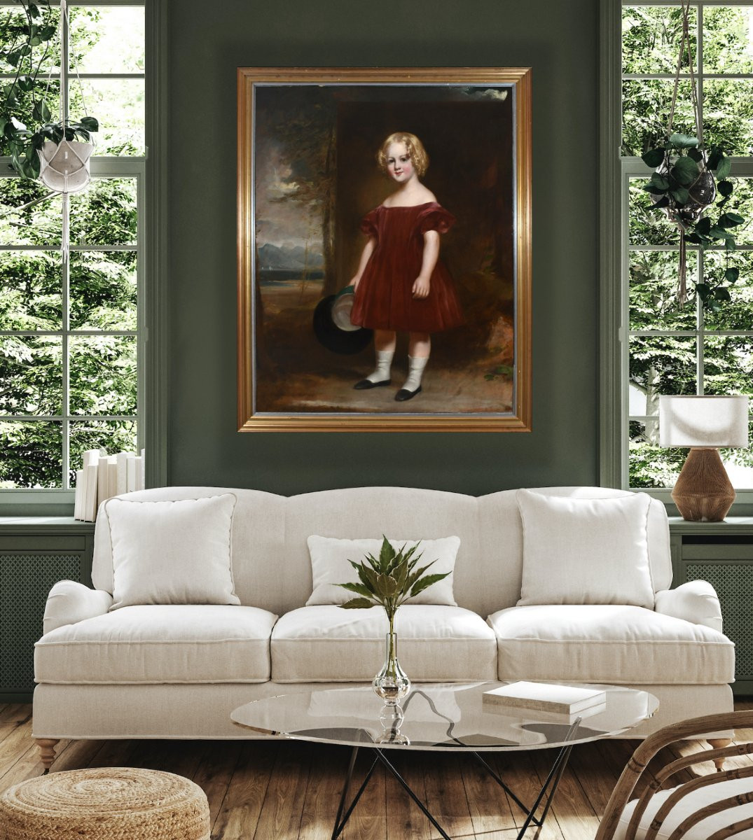 Portrait d'un jeune enfant en tenue d'époque au bord du lac, Sir Daniel Macnee (1806-1882)-photo-2