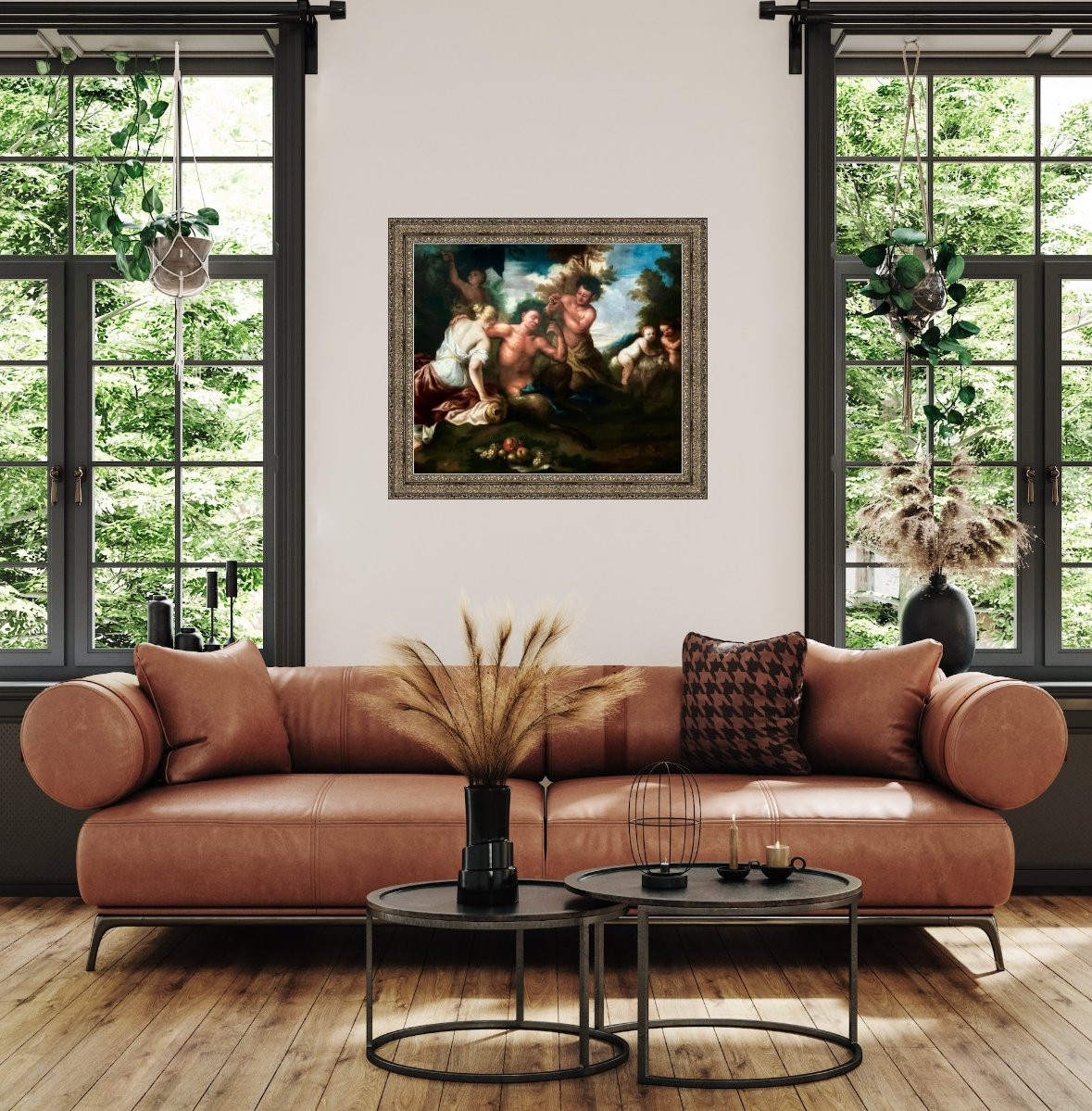 Bacchanale dans la forêt, (XVII) Cercle de Jacob Jordaens (1593-1678)-photo-2