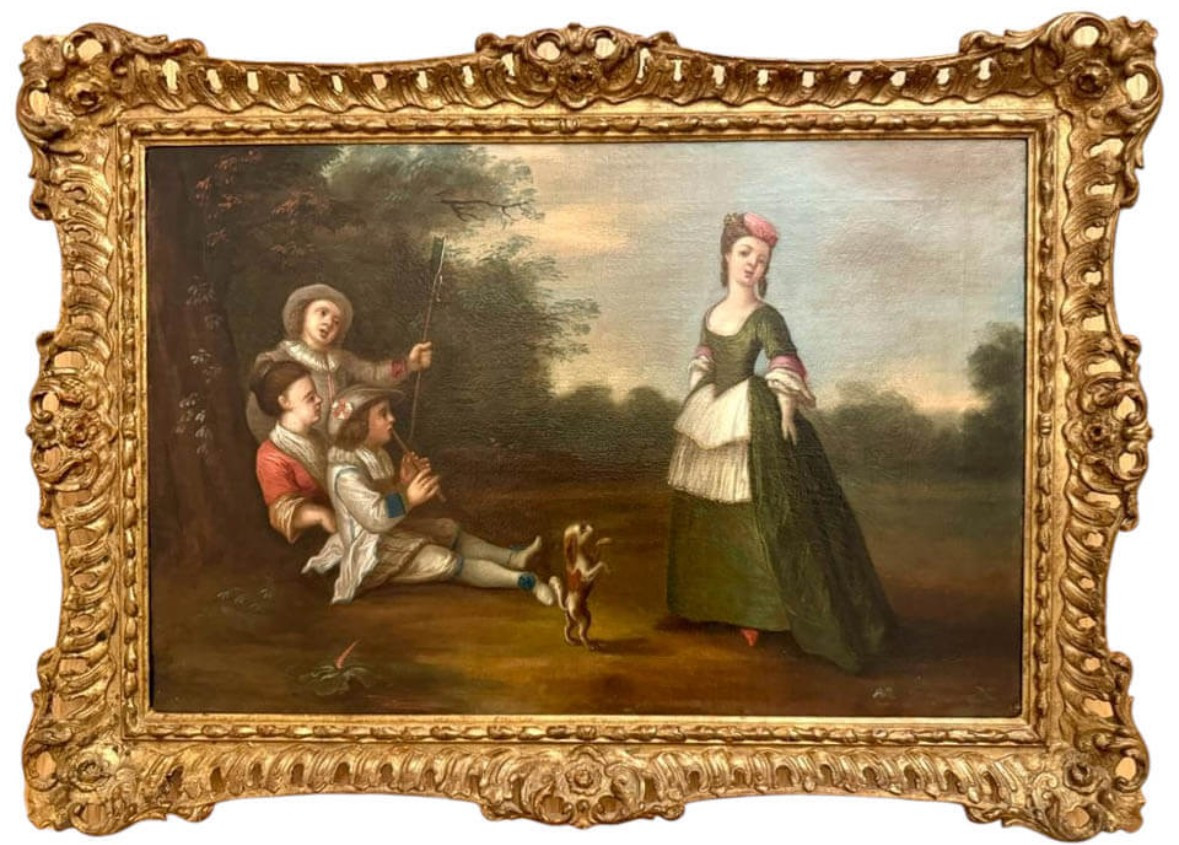 Figures In A Landscape With A Pet Dog, (xviii) Circle Of Philippe Mercier (1689-1760)