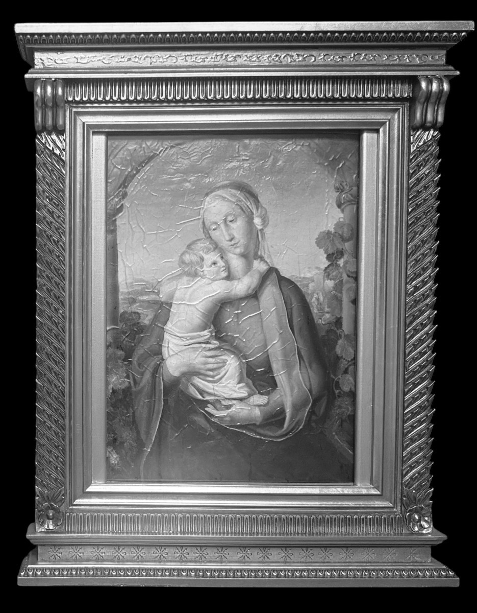 La Vierge à l'Enfant dans un paysage, École nazaréenne du XIXe siècle-photo-3