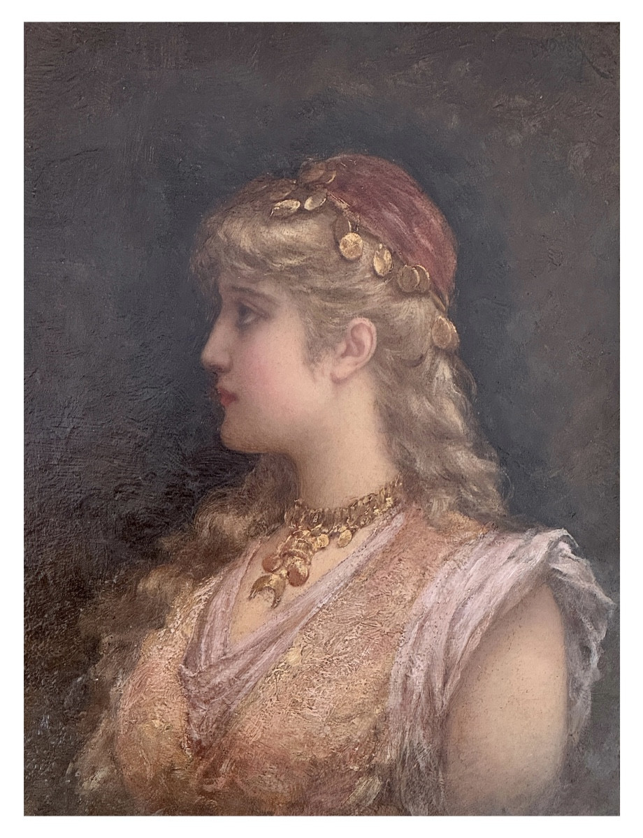 Portrait orientaliste d'une femme, Émile Eisman-Semenowsky (franco-polonais) (1857-1911)-photo-3