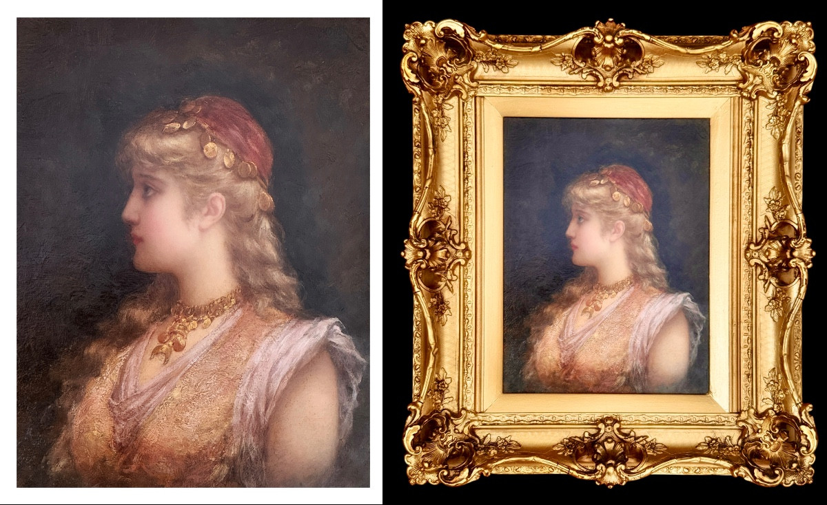 Portrait orientaliste d'une femme, Émile Eisman-Semenowsky (franco-polonais) (1857-1911)-photo-8