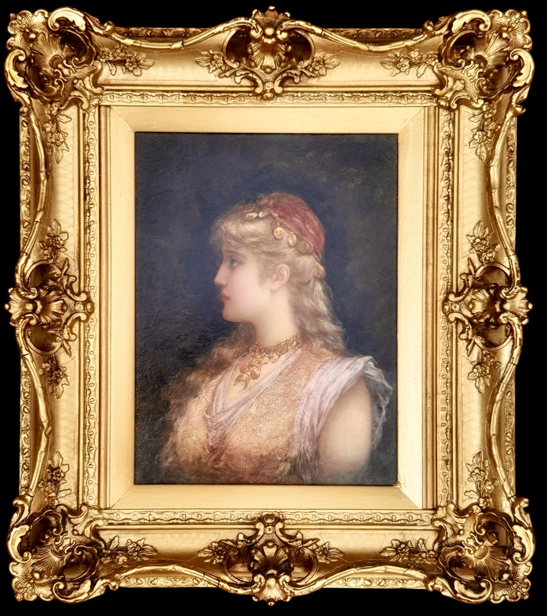 Portrait orientaliste d'une femme, Émile Eisman-Semenowsky (franco-polonais) (1857-1911)