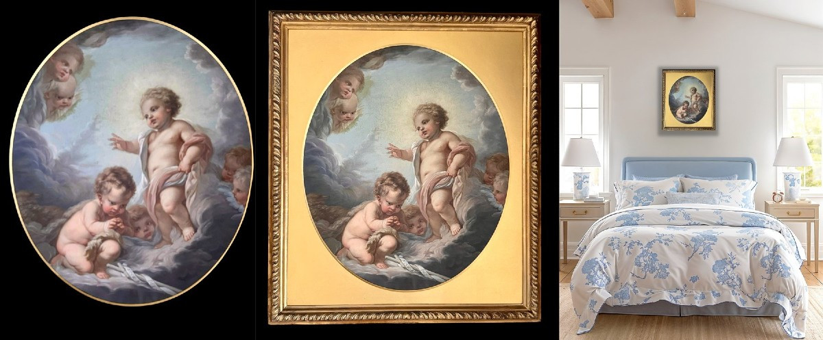L'Enfant Jésus, l'Enfant Saint Jean et les Chérubins, Leopoldo Dumini (1825-1908)-photo-2