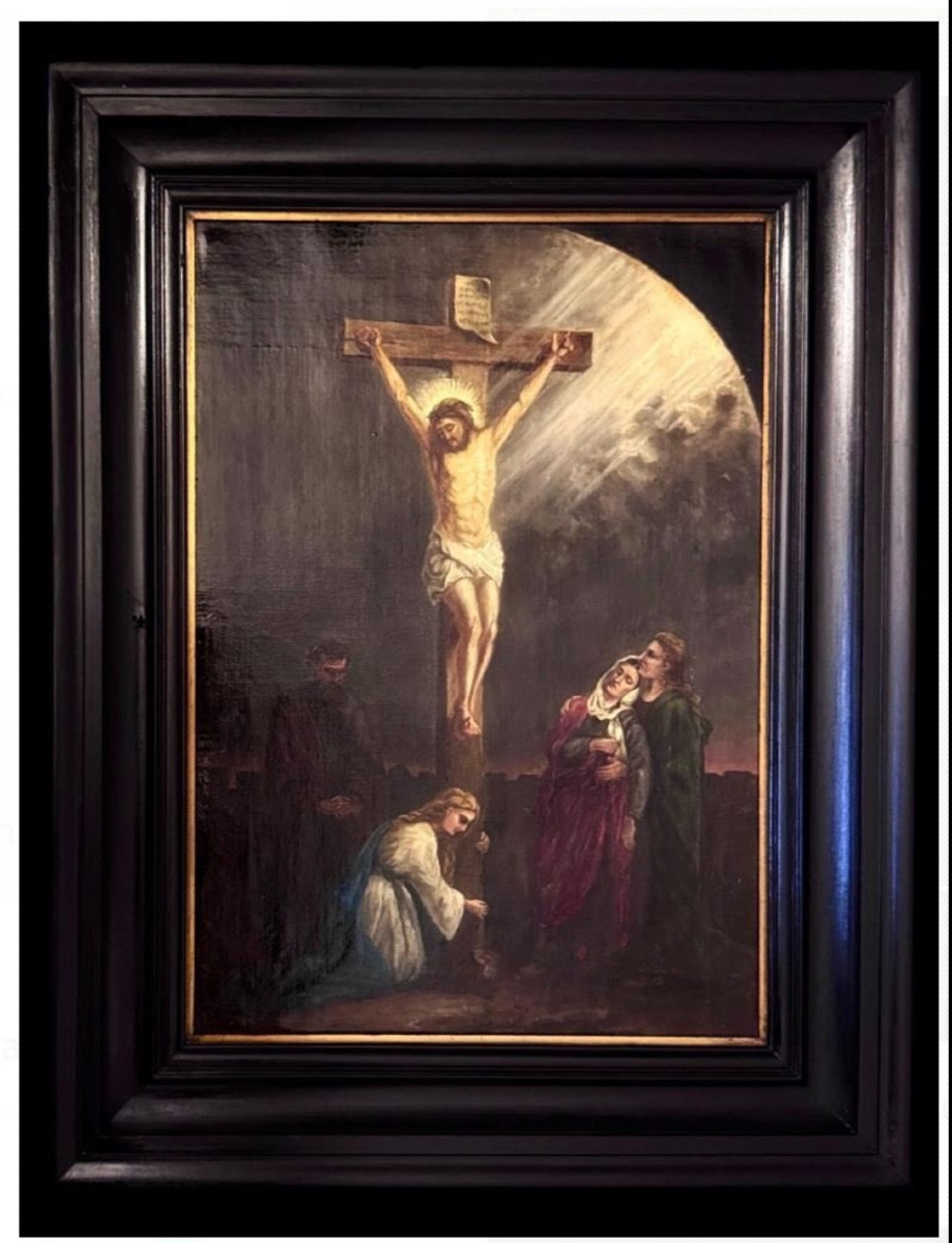 La Crucifixion,  École italienne du XVIIe siècle (XIXe siècle)-photo-7