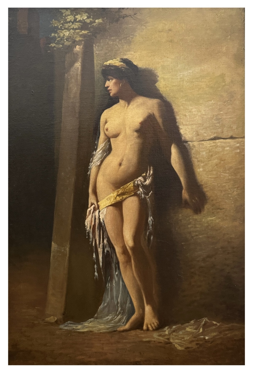 Portrait Orientaliste d'un Nu en Pied du XIXe Siècle,  Entourage de Fabio Fabbi (1861-1946)-photo-2