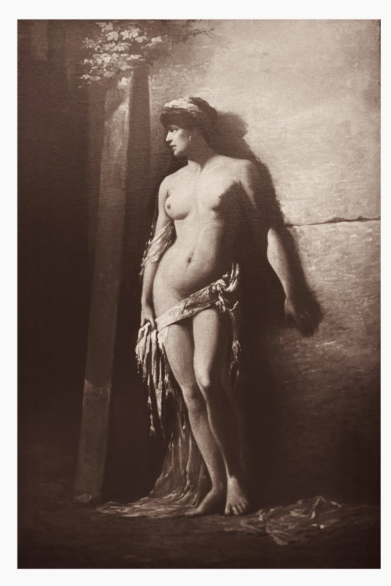 Portrait Orientaliste d'un Nu en Pied du XIXe Siècle,  Entourage de Fabio Fabbi (1861-1946)-photo-5