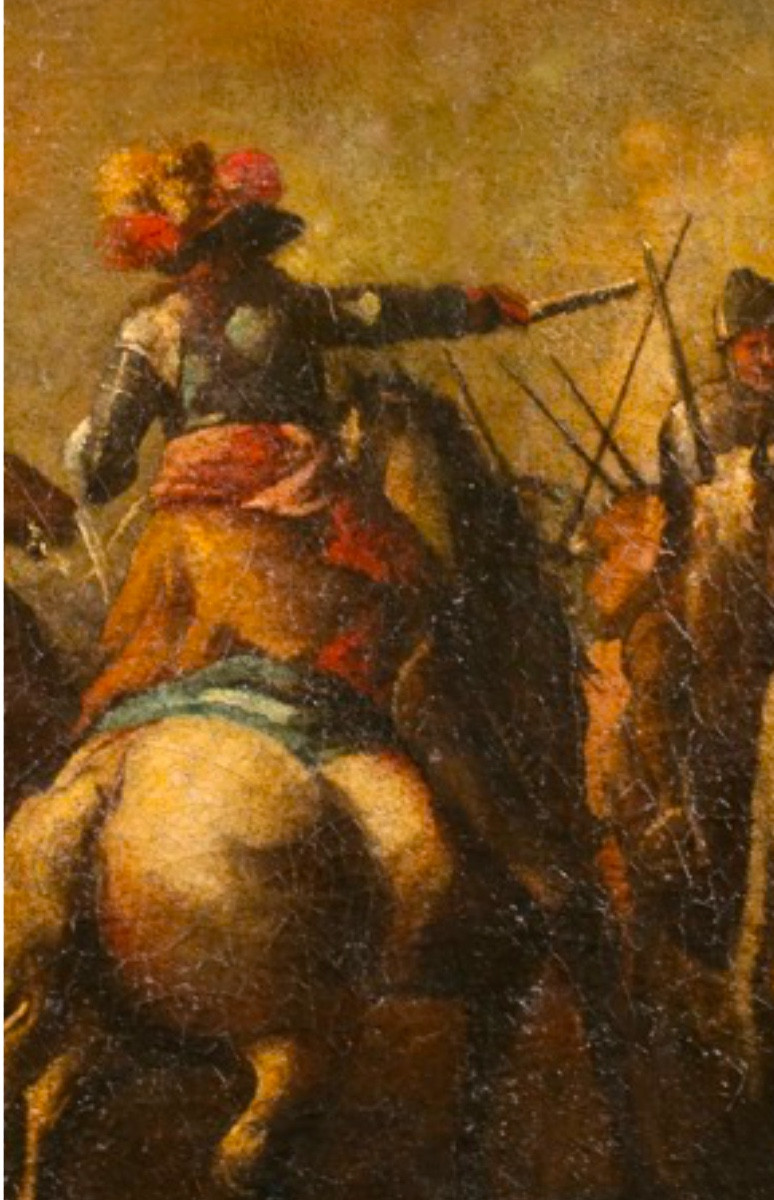 17th Century Cavalry Battle Scene, Manner Of Pandolofo Reschi (1643-1699)-photo-4