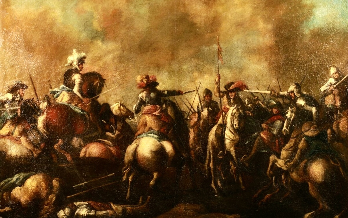 17th Century Cavalry Battle Scene, Manner Of Pandolofo Reschi (1643-1699)-photo-7