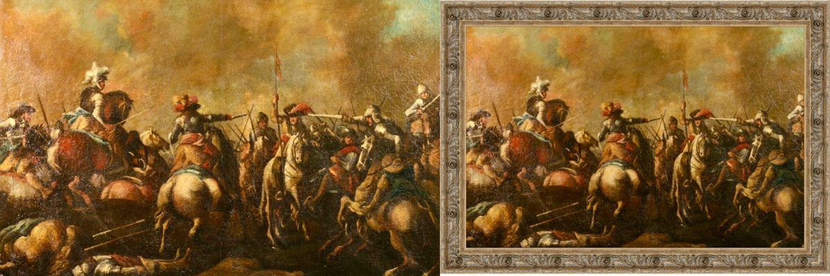 17th Century Cavalry Battle Scene, Manner Of Pandolofo Reschi (1643-1699)-photo-8
