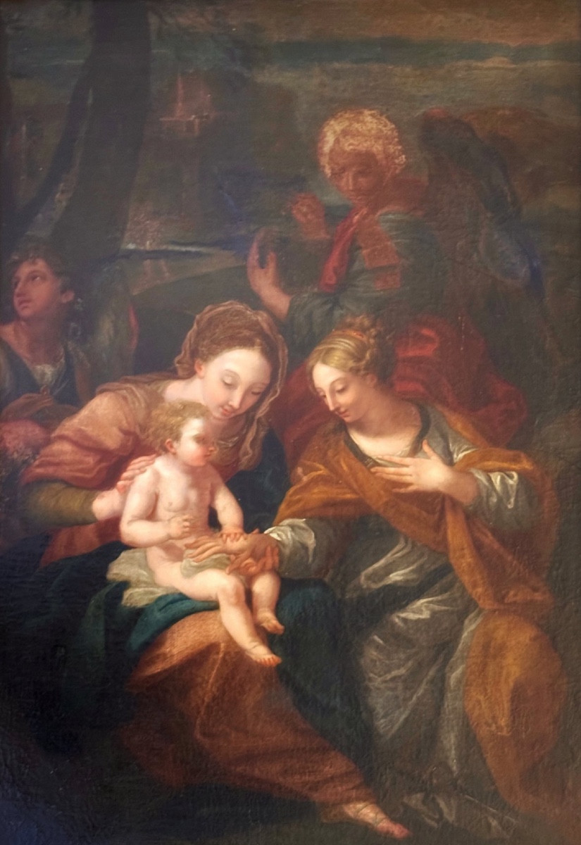 Le Mariage mystique de sainte Catherine,  École de Carlo Maratta (1625 - 1713)-photo-6
