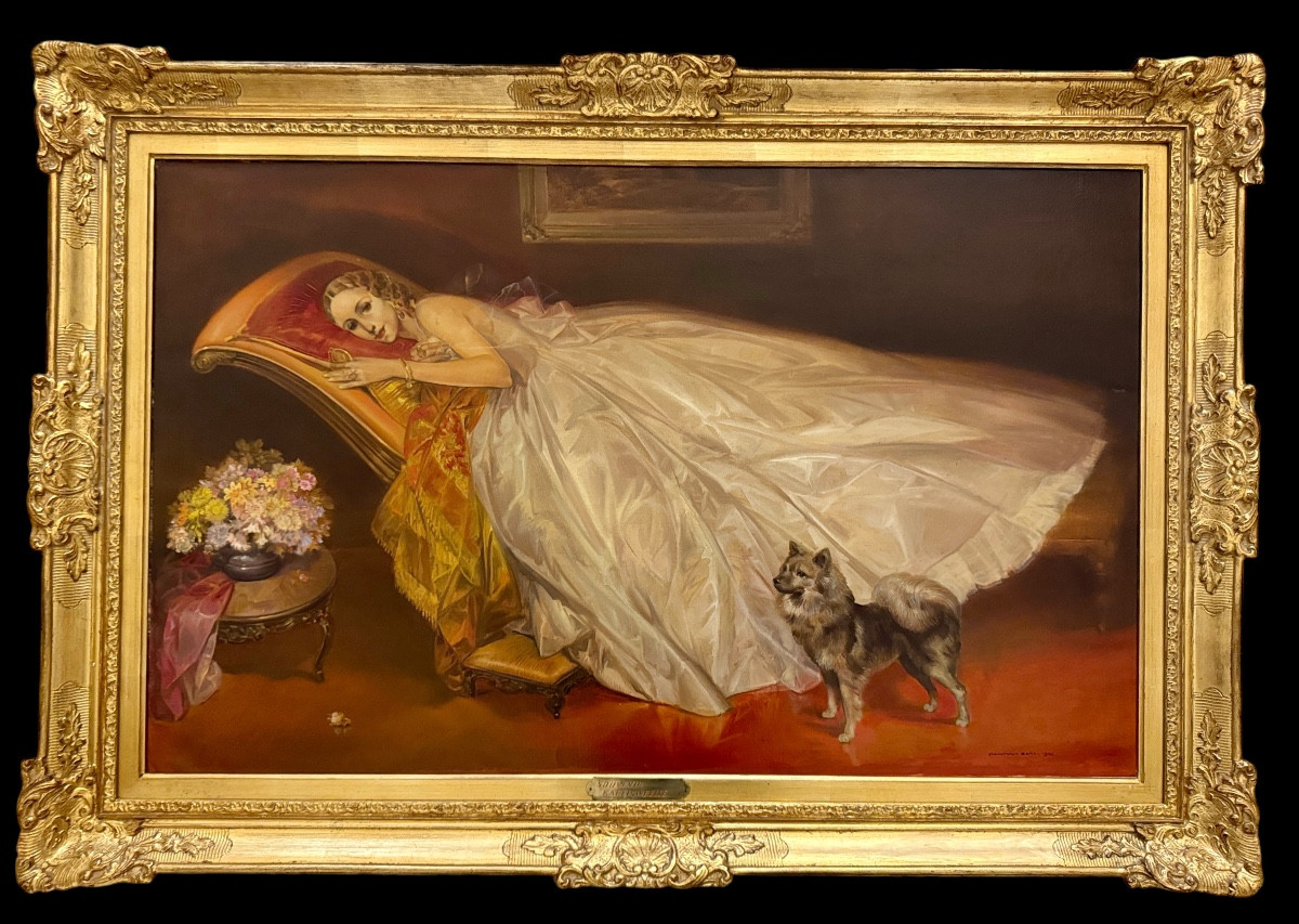 Portrait Of A Lady Reclining, Karel Van Belle (1884-1958)-photo-4
