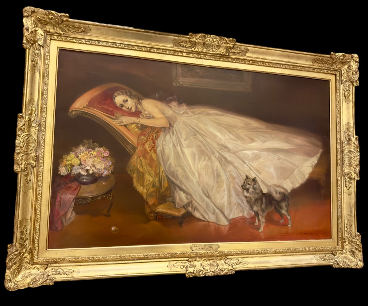 Portrait Of A Lady Reclining, Karel Van Belle (1884-1958)-photo-5