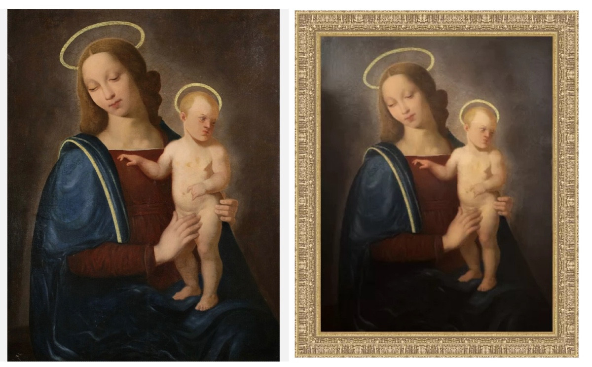 Une belle représentation du XVIIIe siècle de la Vierge à l'Enfant-photo-4