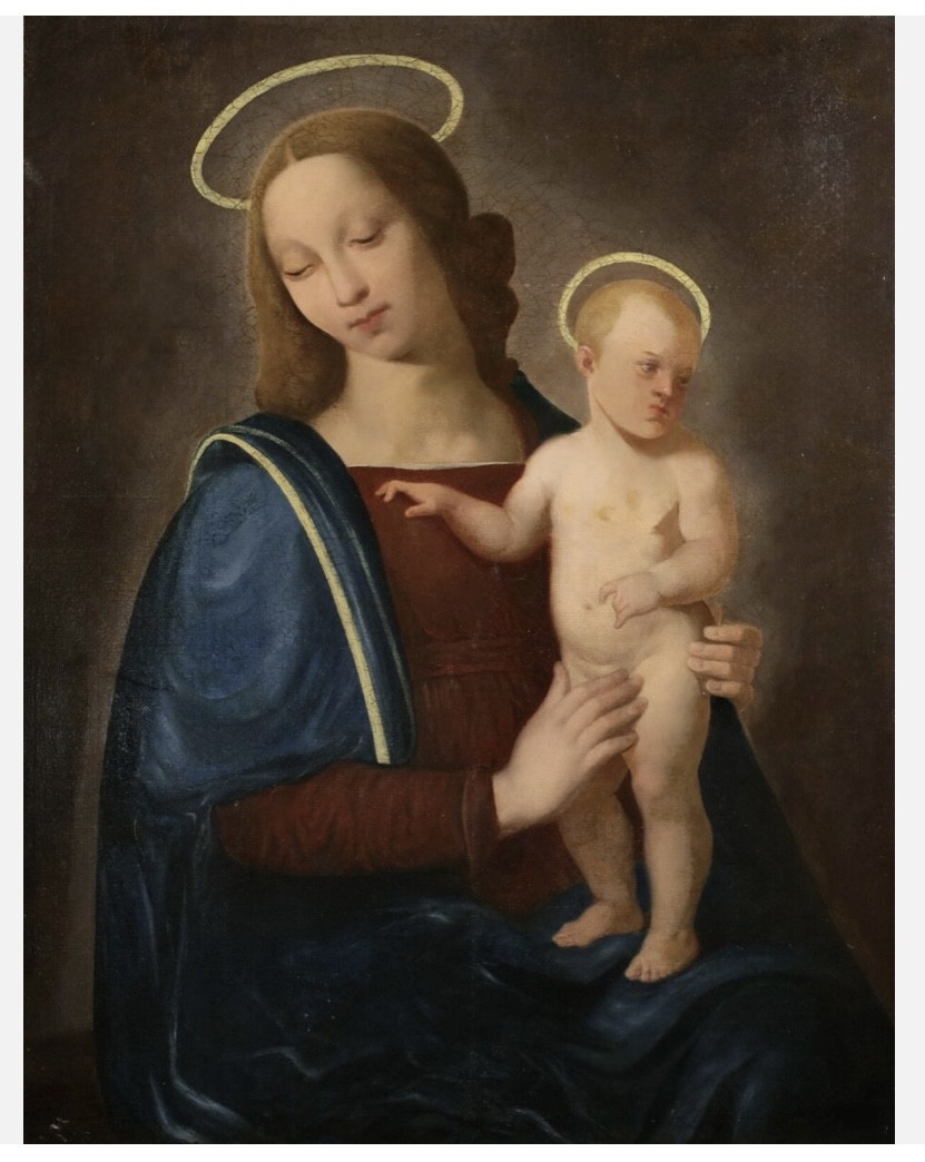 Une belle représentation du XVIIIe siècle de la Vierge à l'Enfant-photo-6