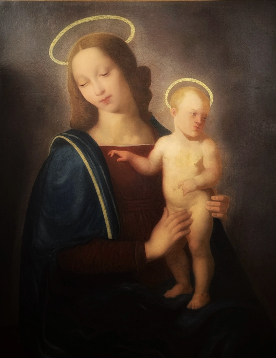 Une belle représentation du XVIIIe siècle de la Vierge à l'Enfant-photo-7
