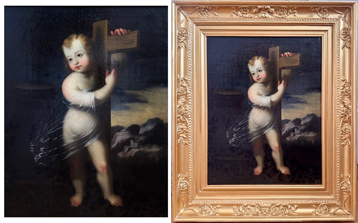 (xvii) Child Jesus Embracing The Cross, Circle Of Bartolomé Esteban Murillo -photo-2