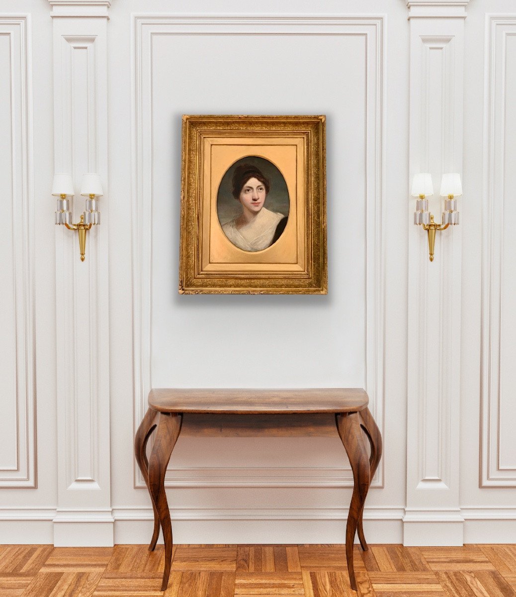 Portrait en buste d'une jeune femme, Étude de Sir Thomas Lawrence (1769 – 1830)  -photo-5