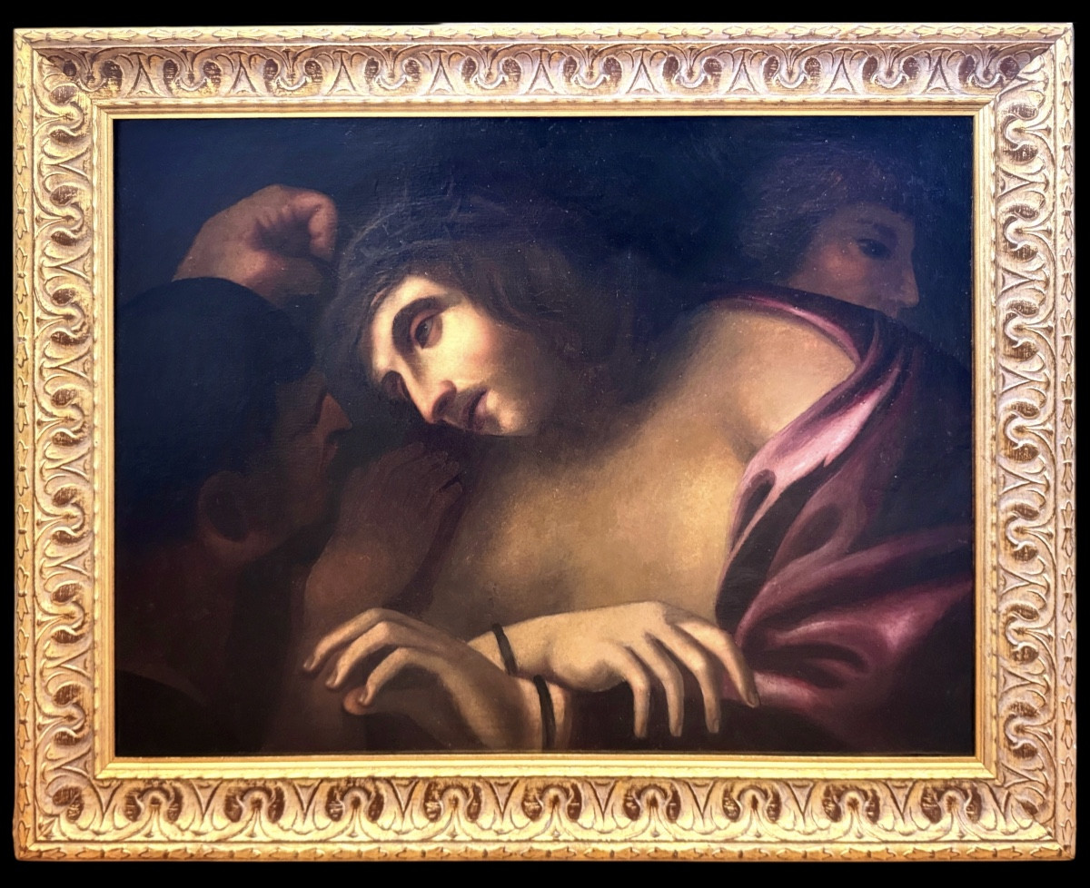 Le Christ couronné d'épines ou Christ moqué, (XVII) d'après Annibal Carrache (1560-1609) -photo-4