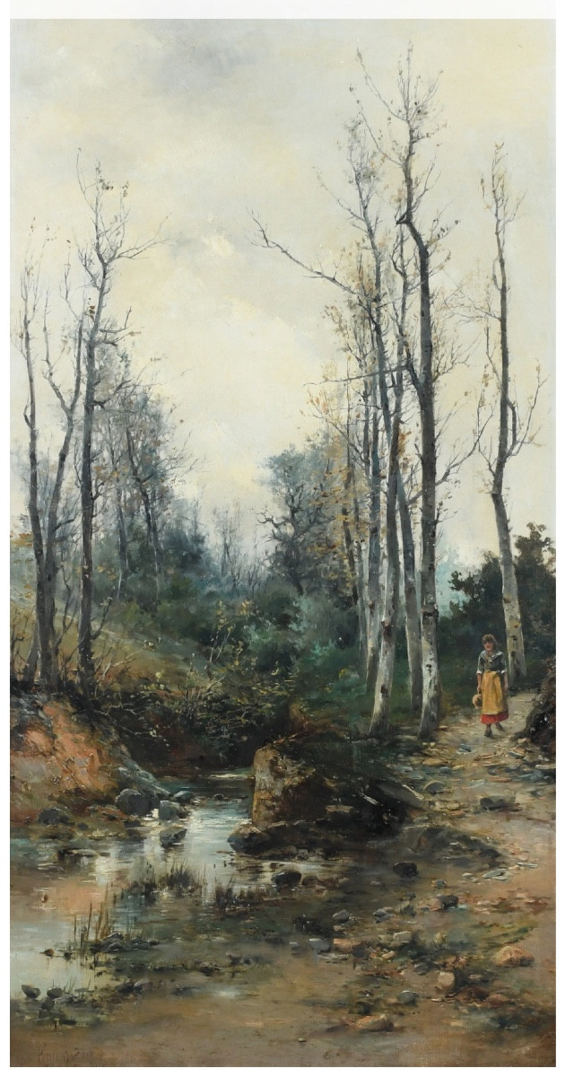 Lady Walking In The Woods, Professor Karl Heffner (1849-1925)-photo-2