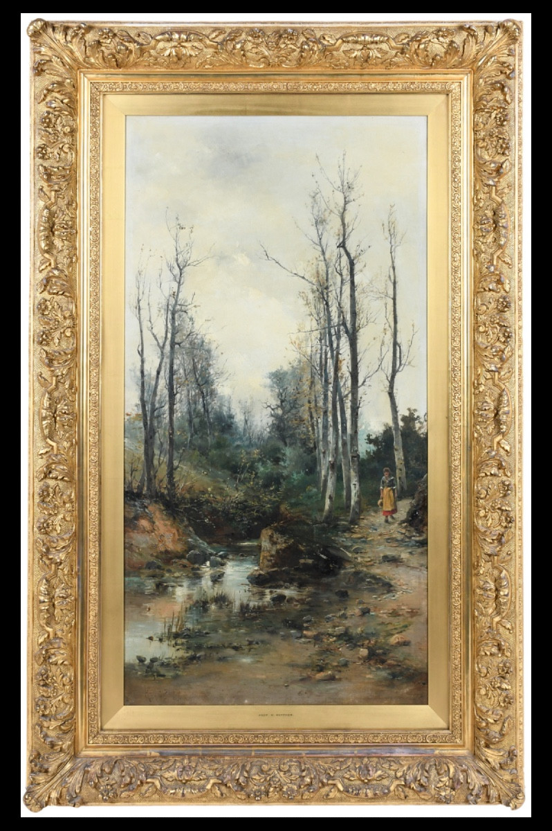 Lady Walking In The Woods, Professor Karl Heffner (1849-1925)