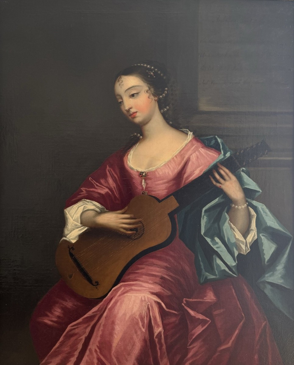 Portrait d’Arabella Hunt (1662-1705) jouant du luth, Entourage de Sir Godfrey Kneller -photo-4