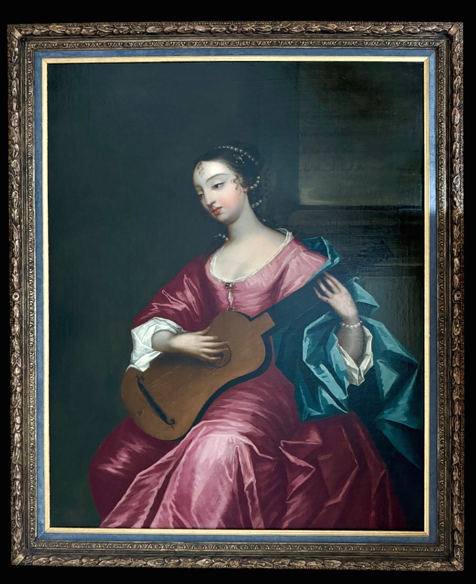 Portrait d’Arabella Hunt (1662-1705) jouant du luth, Entourage de Sir Godfrey Kneller 