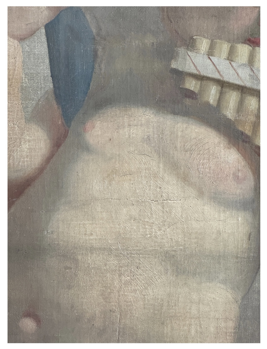 Putto jouant de la flûte de Pan, manière d'Antonio Zucchi (1726-1796)-photo-2