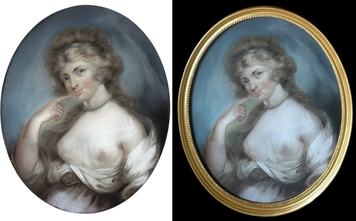 An Early  19th Century French School Oval Portrait Of An Attractive Young Woman-photo-3