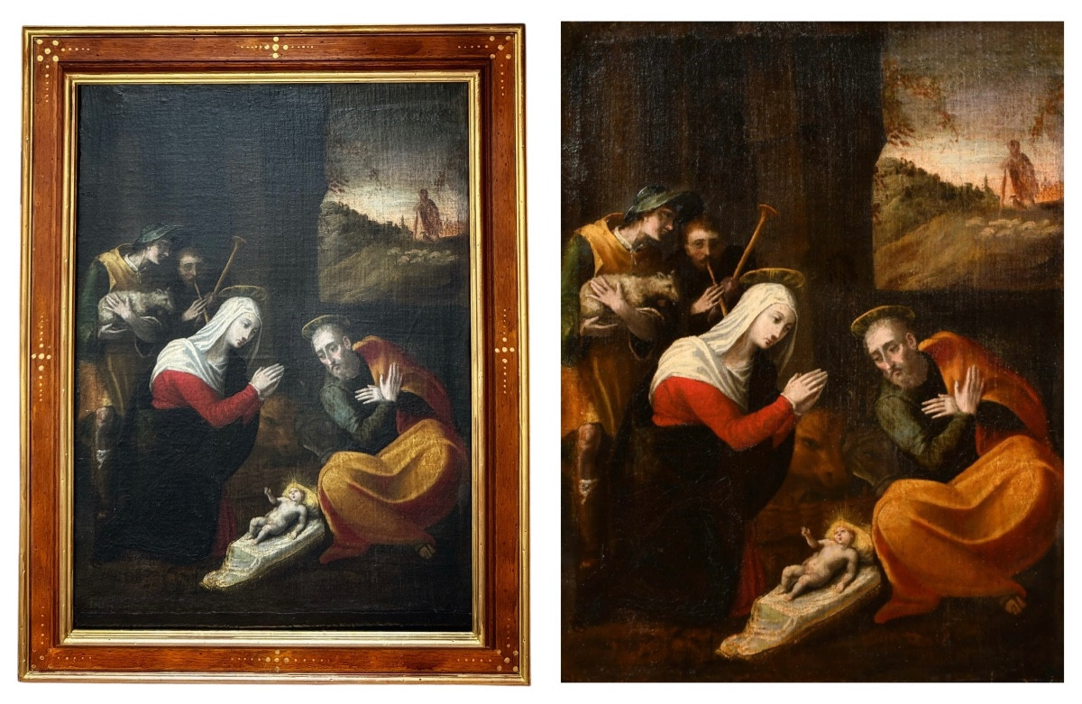 Adoration Of The Shepherds, Follower Of Scipione Pulzone (1544 – 1598)-photo-3