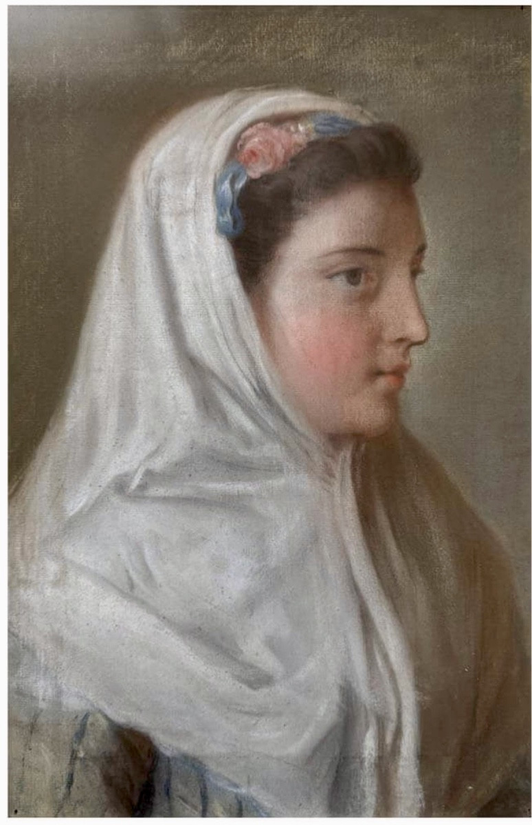 Portrait d'une dame en buste,  École italienne du XVIIIe siècle-photo-2