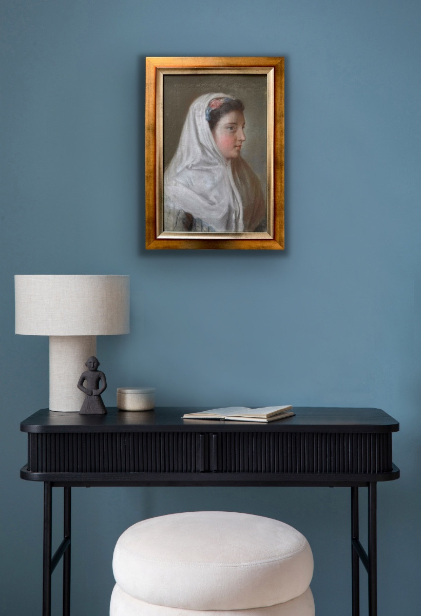 Portrait d'une dame en buste,  École italienne du XVIIIe siècle-photo-4