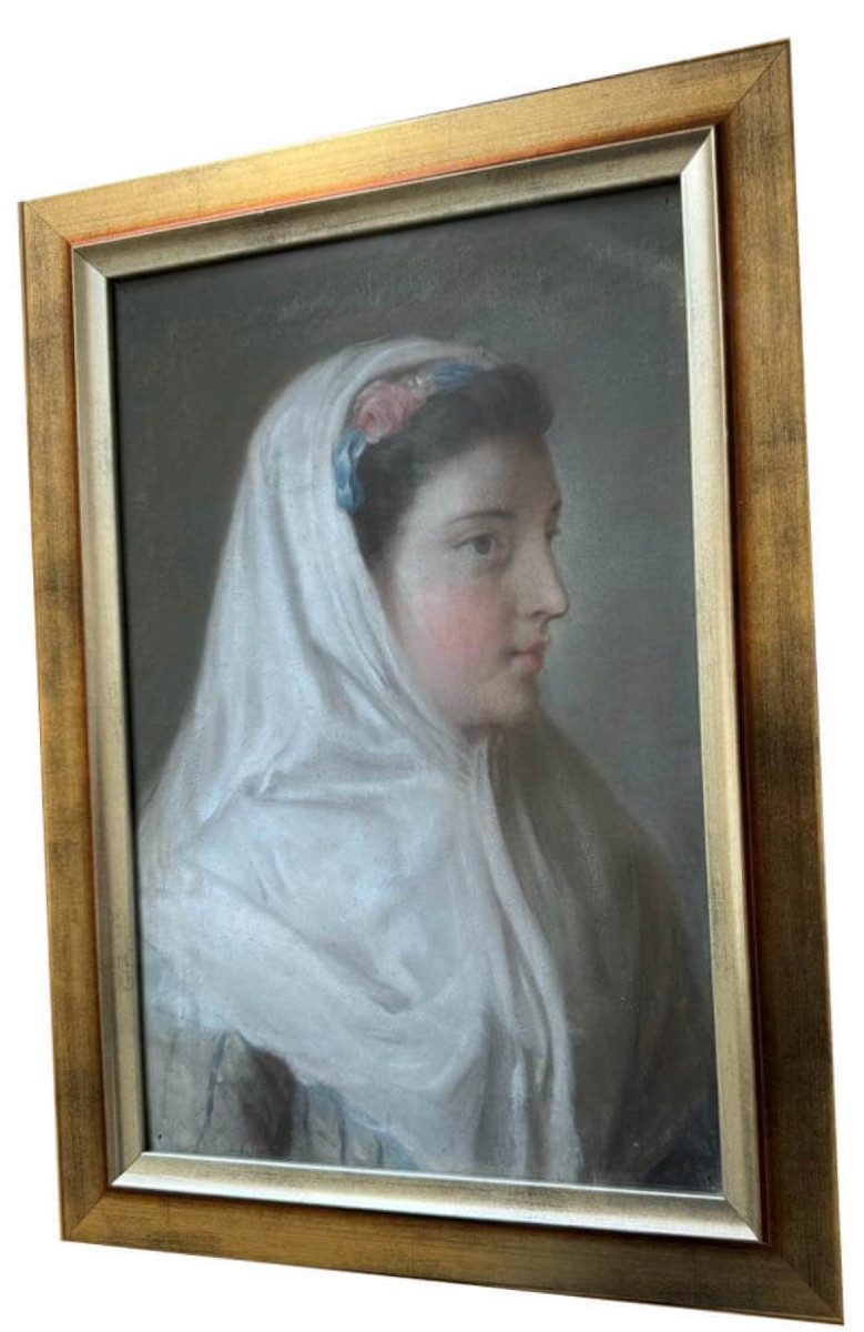 Portrait d'une dame en buste,  École italienne du XVIIIe siècle-photo-1