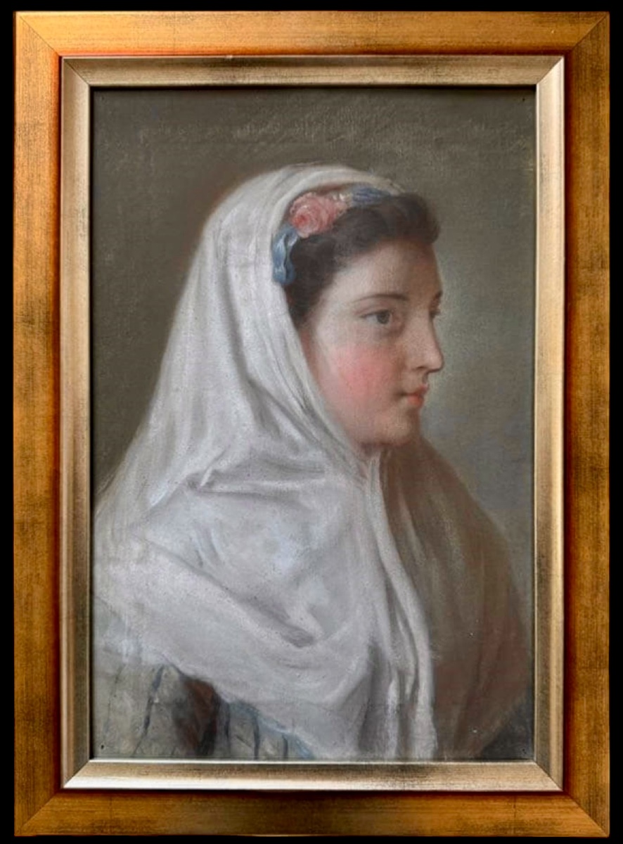 Portrait d'une dame en buste,  École italienne du XVIIIe siècle-photo-5