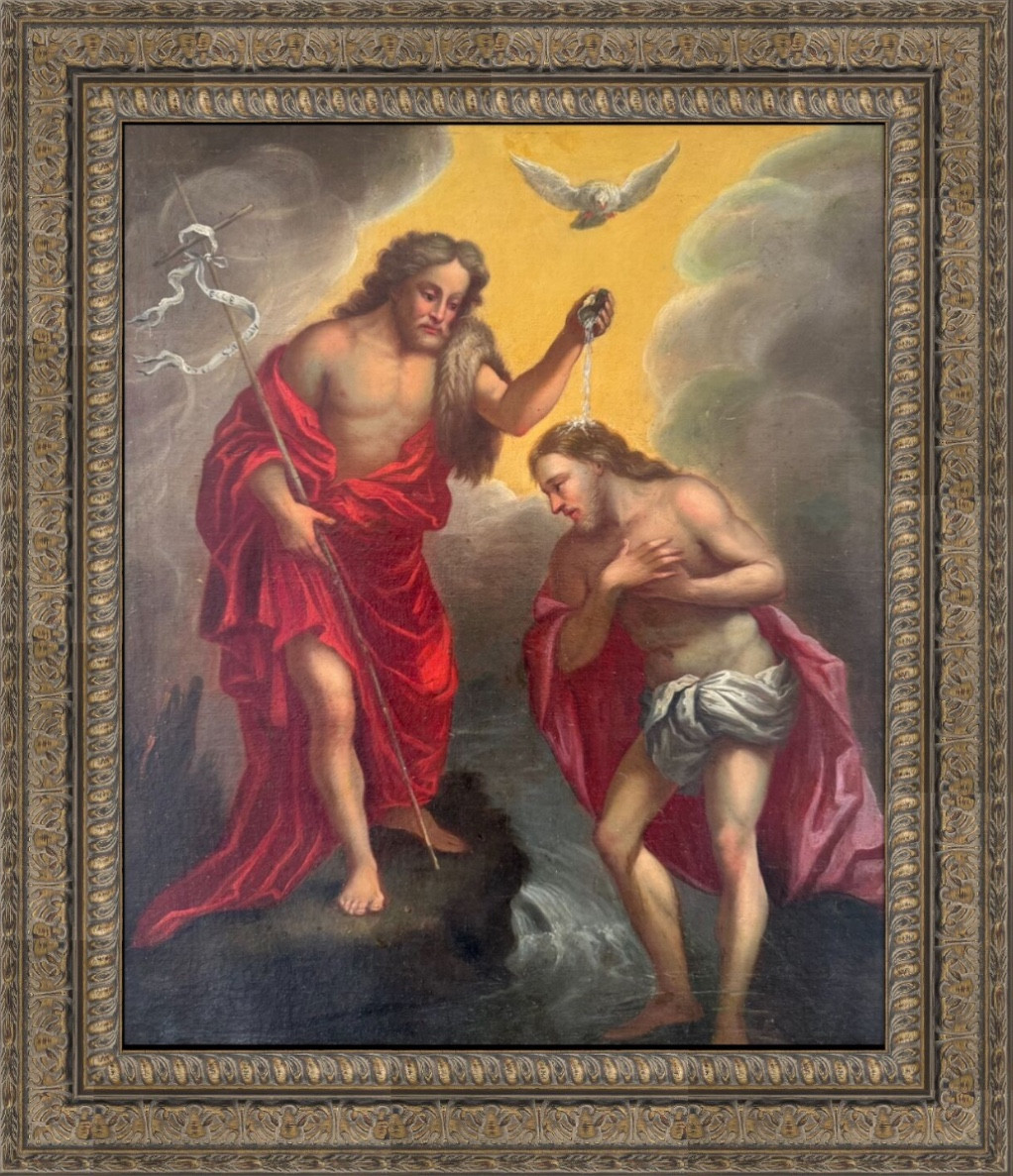 The Baptism Of Christ, 17th -18th Century French Old Master School  