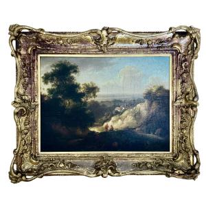 Paysage avec personnages au repos, Hendrik Schweickhardt (1747 - 1797), Atelier de
