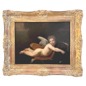 "Cupidon chevauchant un dauphin" , Entourage de Nicolas Poussin (1594 – 1665)