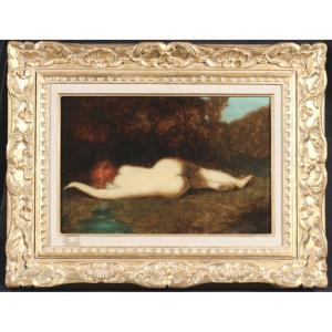 Symbolist School Nude In A Landscape, Circle Of Jean-jacques Henner (1829 –1905)